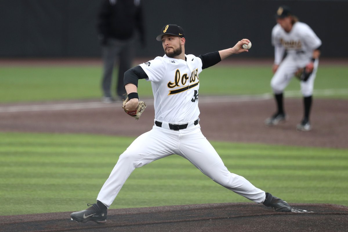 UIBaseball's tweet photo. Turning to the wily veteran against Michigan!  

Redshirt senior southpaw Cam Baumann (@Cam0_28) will take the bump for the #Hawkeyes against the Wolverines! https://t.co/hnd0PkZjhS