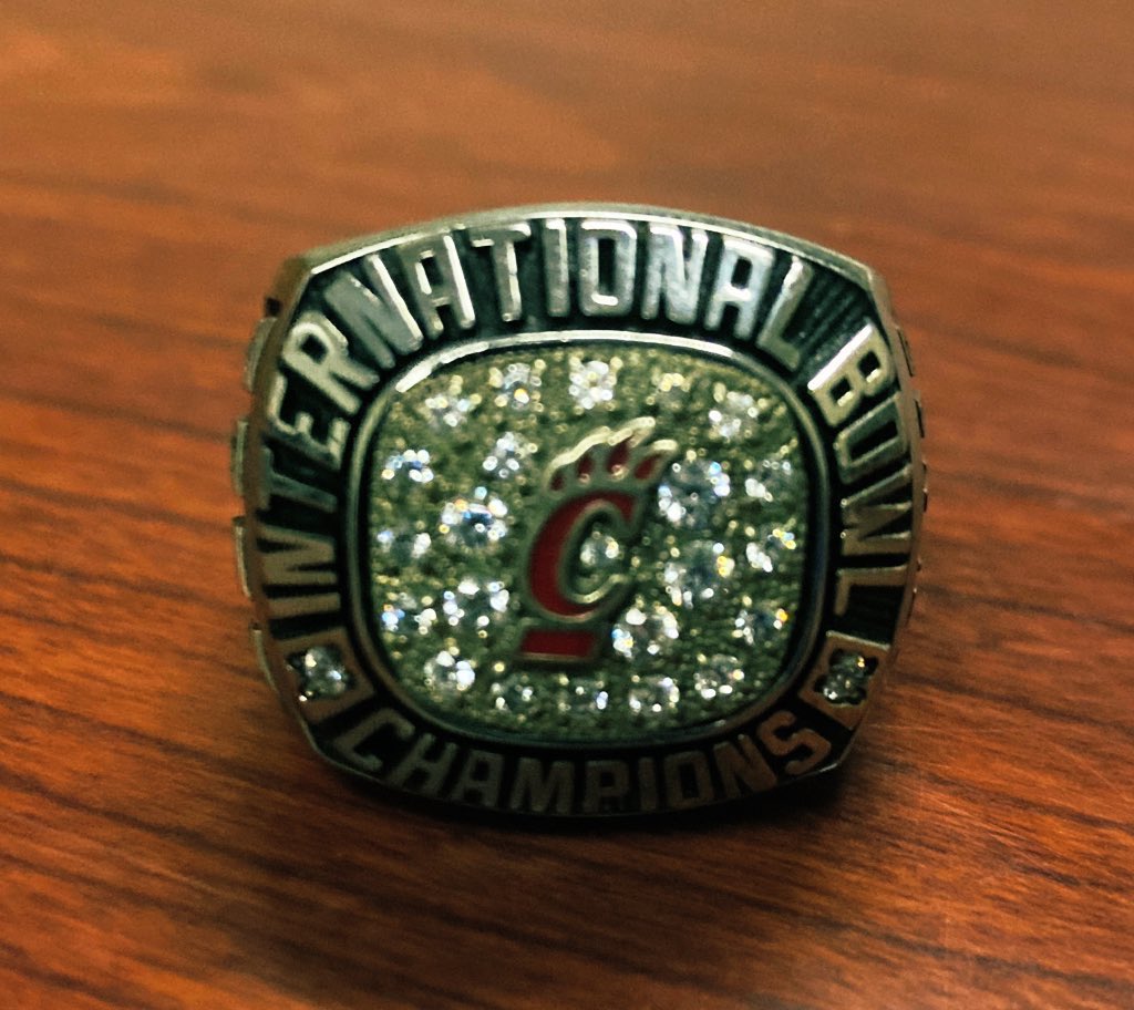NMHUFootball's tweet photo. Does the coaching staff you're interested in playing for have an International Champion Bowl ring? If not, maybe you should check out New Mexico Highlands University.
#D2Ball #LetsRide #ClimbTheMountain https://t.co/pbu8lpzQMb