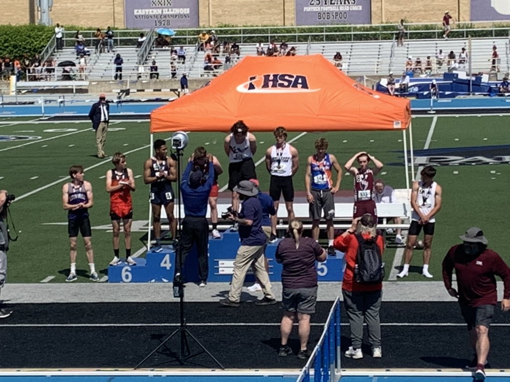 Max receiving his 2nd place medal at State