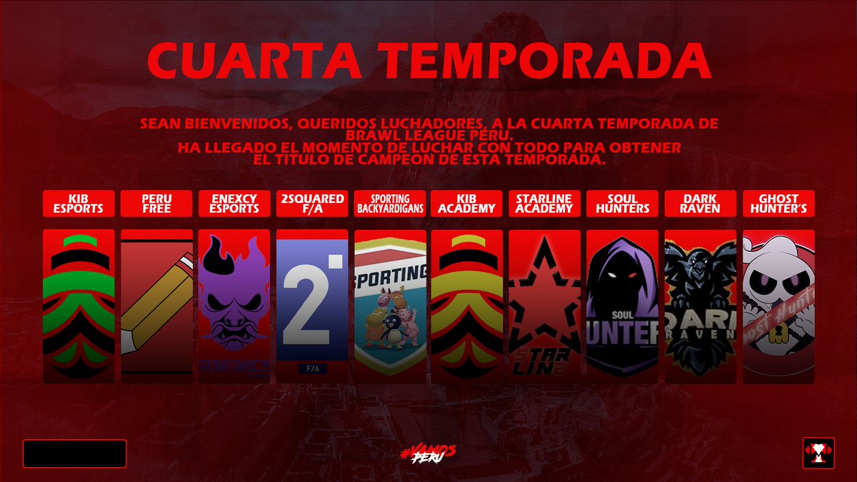 ¡Empezamos con las presentaciones de esta cuarta temporada!

Le damos la bienvenida a los 10 equipos que estarán luchando a lo largo de toda la competencia para hacerse con el título de campeón de la liga. 🔥⚔️

¡Es hora de darlo todo! 🥊

#VamosPeru • #BLPT4