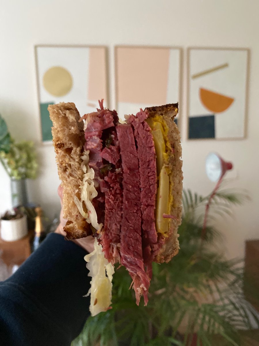 God tier big match snackage. Salt beef on malt sourdough 🤌