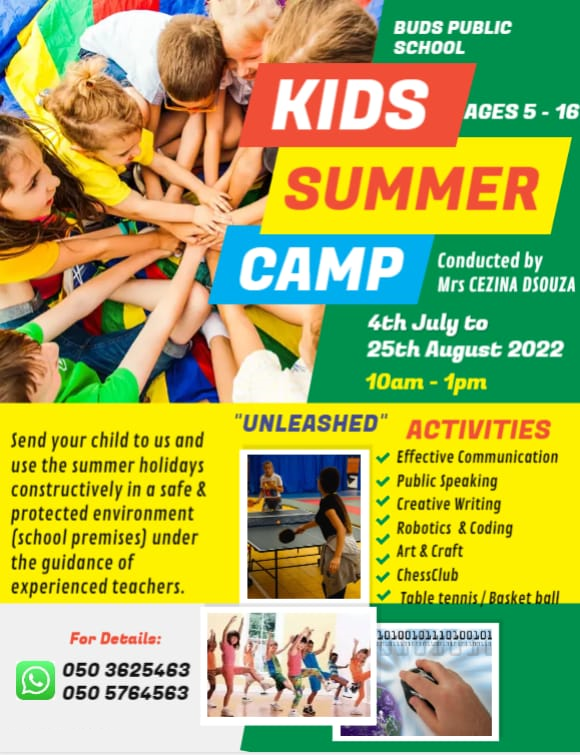 budsdxb's tweet photo. Come one...come all!
To an intellectually fun-filled summer Camp at the Buds Public School.
Where you can engage in developing a holistic personality through public speaking, music and dance, indoor and outdoor sports and games, field visits and a lot more. https://t.co/BZm2anZjLs