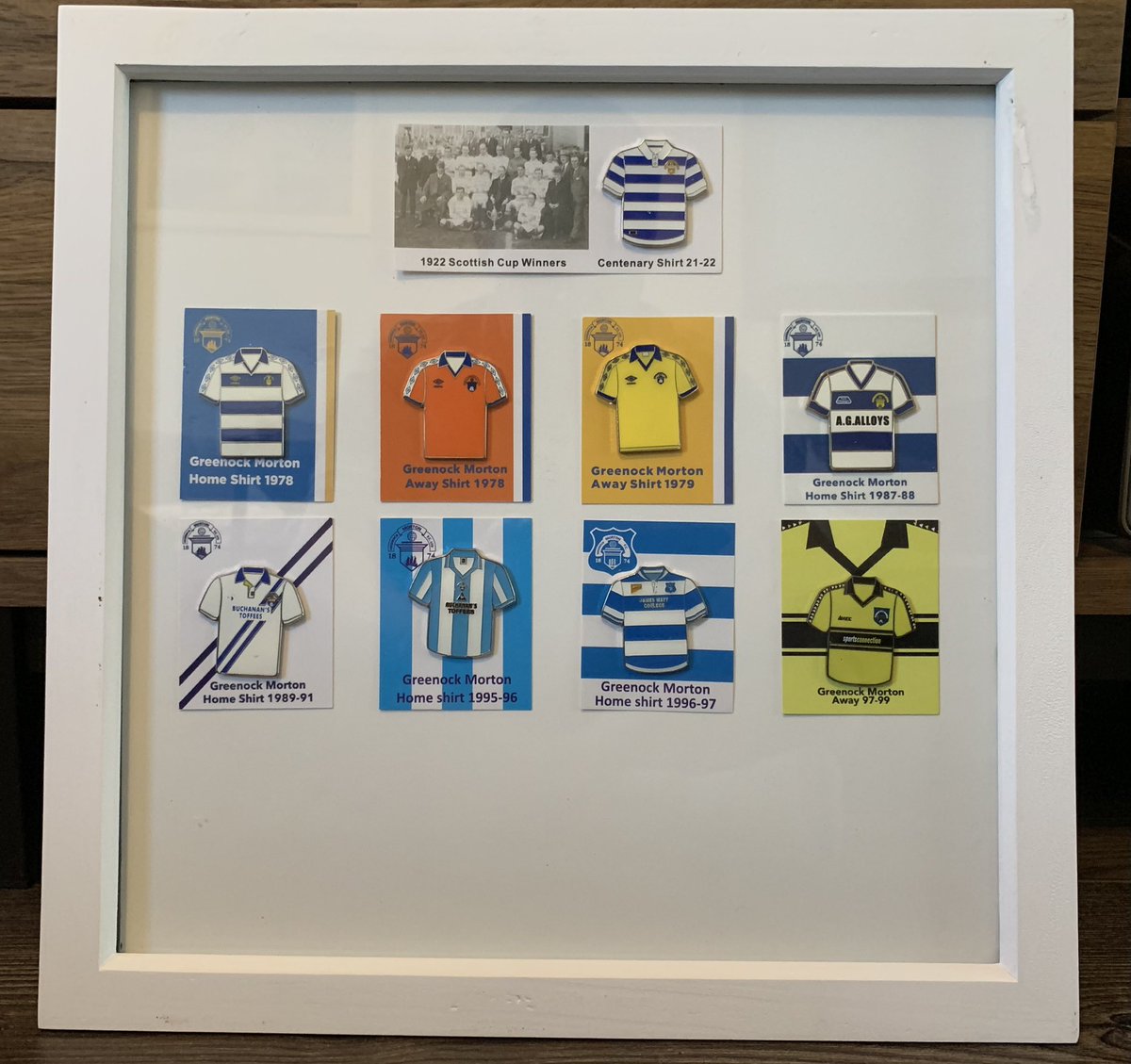 1874_ton's tweet photo. Got bored waiting for the @ChampionsLeague final to start so got doing a bit of arts and crafts with the next frame. Can’t wait for the next badge from @Chrismcnulty75 
@Morton_FC 
@FootballKitCon https://t.co/wm7lFI9M0h