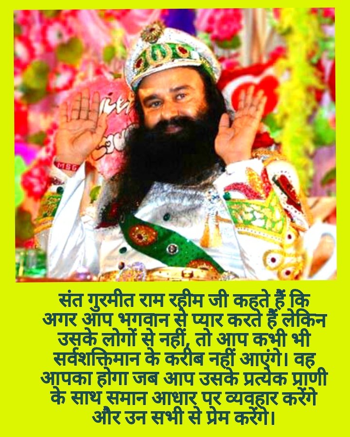 taashu_insan's tweet photo. The Spiritual Guru takes responsibility of soul in both realms &amp; keeps her away from all worldly sorrows and connects her with Supreme Power, God.
Saint Gurmeet Ram Rahim Ji Insan encourages masses to meditate on God's words given by Guru &amp; make their day the
#SpiritualSunday. https://t.co/fs5PP2ZmnA