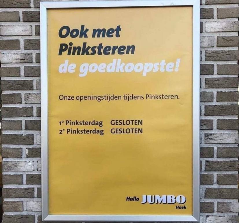 Miss_Royal73's tweet photo. #Jumbo, ook met Pinksteren de #goedkoopste 😎😎 https://t.co/o7d6DsZFZh