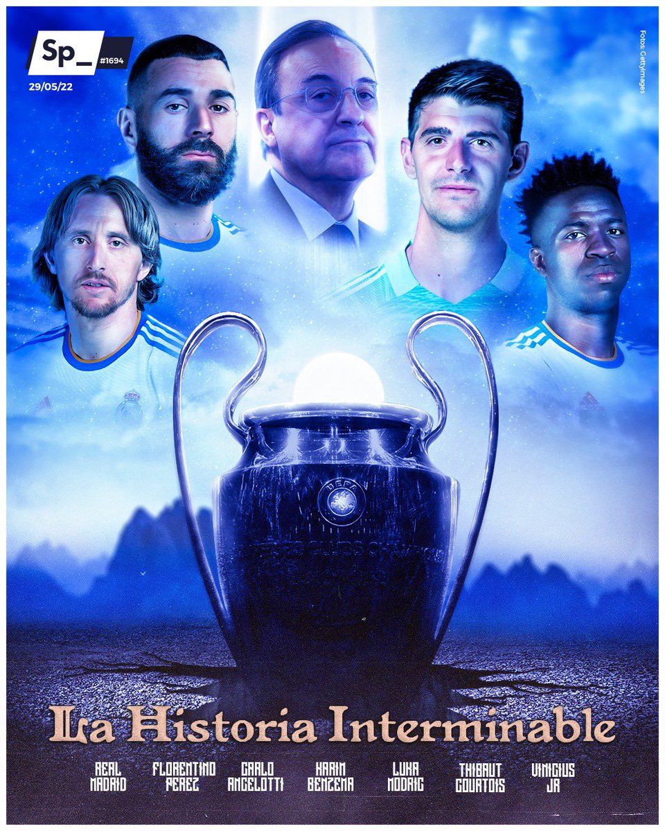 SpheraSports's tweet photo. ¡¡¡El @realmadrid es el CAMPEÓN DE EUROPA!!! Y ya van 14. 

‘La historia interminable’
#PortadaSp_ 🗞 https://t.co/Nl7fEHqZjl