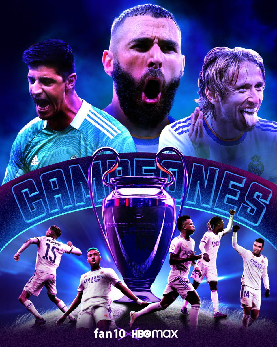 ¡¡¡REAL MADRID CAMPEÓN!!!🤍🏆
¡¡¡REAL MADRID CAMPEÓN!!!🤍🏆

El club más grande de todos los tiempos lo hace de nuevo, consigue la decimocuarta Champions League en su historia venciendo al Liverpool en Paris.

¡REYES DE EUROPA! ¡SOMOS LOS REYES DE EUROPA!⚪️🔥
#LaChampionsEnHBOMAX