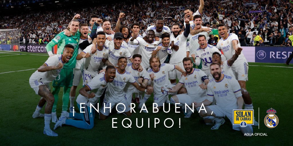 Solan_de_Cabras's tweet photo. Hoy, el @realmadrid ha vuelto a hacer historia. Una noche inolvidable en la que hemos vivido momentos memorables. El esfuerzo y la pasión durante toda la temporada han dado sus frutos. ¡Felicidades, campeones! https://t.co/544fEH1Rrz