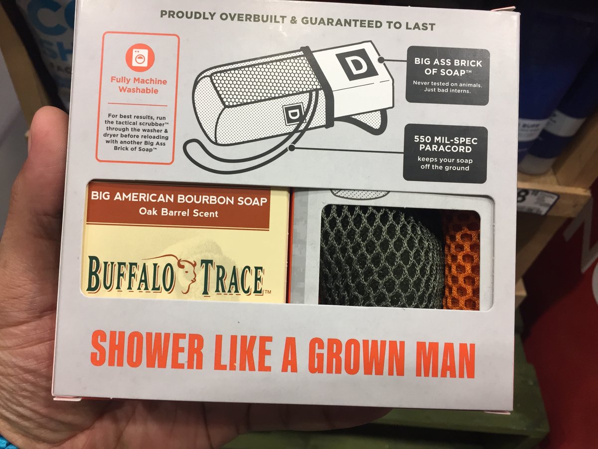 Savor_Tooth's tweet photo. @jammi_dodger94 A couple I wanted to highlight. My favorite parts are, "Paracord to keep your soap off the ground!!"(....it's a string, bruh.) and, "Same soap used in the Korean War!!" (.......okayyyy??) https://t.co/qypovCbeQ7