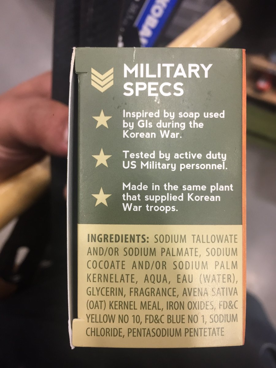 Savor_Tooth's tweet photo. @jammi_dodger94 A couple I wanted to highlight. My favorite parts are, "Paracord to keep your soap off the ground!!"(....it's a string, bruh.) and, "Same soap used in the Korean War!!" (.......okayyyy??) https://t.co/qypovCbeQ7