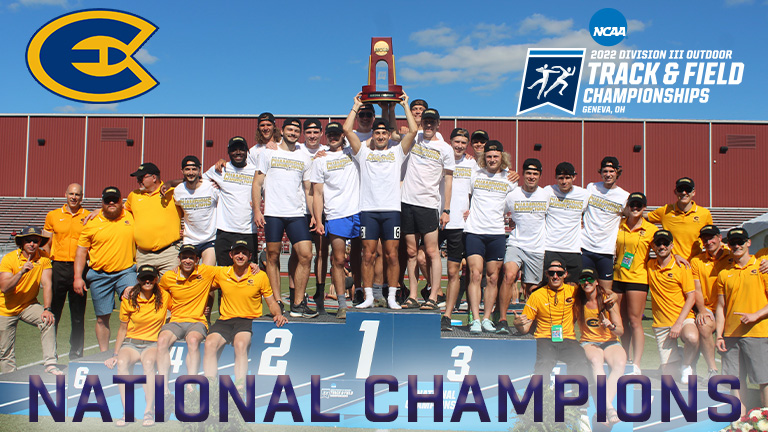 No sharing a trophy this time!
Congrats to <a href="/uwectrack/">Blugold Track & Field</a> on winning the 2022 NCAA D3 Outdoor Track &amp; Field National Championship!🏆 
#RollGolds💙💛