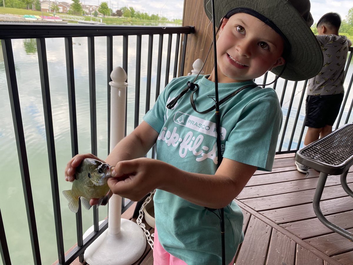 jbakerohio's tweet photo. First catch of the day! We threw the fishy back in and cheered. #FishAlive https://t.co/epmbbE1VnP