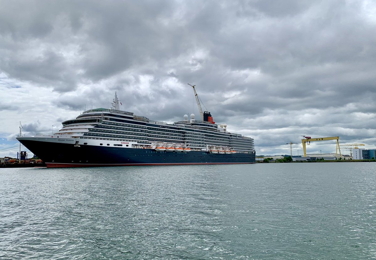 Queen Victoria on her last afternoon in Belfast today. <a href="/BelfastHarbour/">BelfastHarbour</a> <a href="/ScottMackey1980/">Scott Mackey</a> <a href="/cunardline/">cunardline</a>