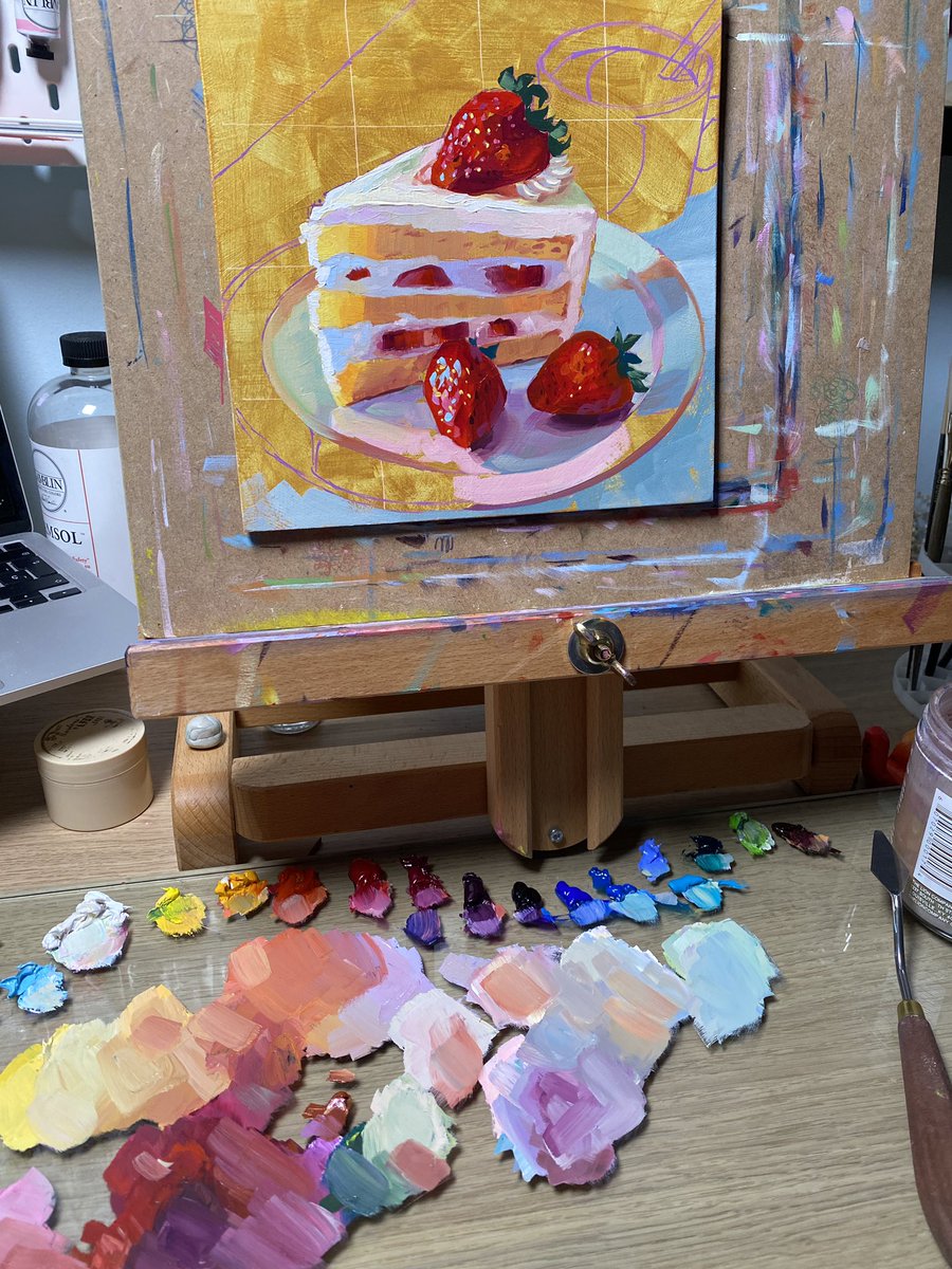 Not the best photo but you see where it’s going :) #oilpainting #wip