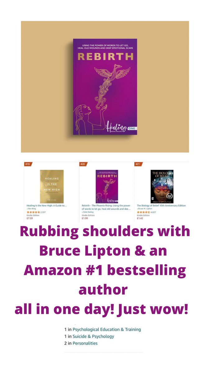 debsholistics's tweet image. Speechless!  no1 bestselling author and even more exciting, standing shoulder to shoulder with the great Bruce Lipton! 😱 How does it get better than this? 💗🙏🏻
mybook.to/Rebirth-Kindle
#BruceLipton #no1bestseller #manifesting