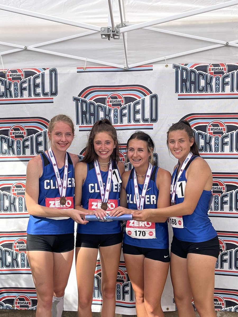 These 4 finished off an impressive season in the 4 by 400 by taking 6th and making All State! <a href="/cleverathletics/">Clever Athletics</a>
