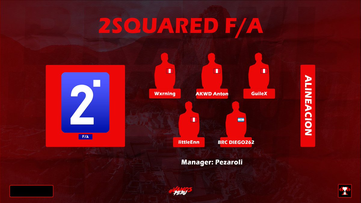 Presentación de alineación (2/10). ⚔️

Lograron mantenerse en la competencia tras una dura tercera temporada.

Ahora su objetivo es llevarse el título de campeones. 

¡Ellos son 2Squared F/A!

¡Bienvenidos a BLP! 🏆🇵🇪

#VamosPeru • #BLPT4