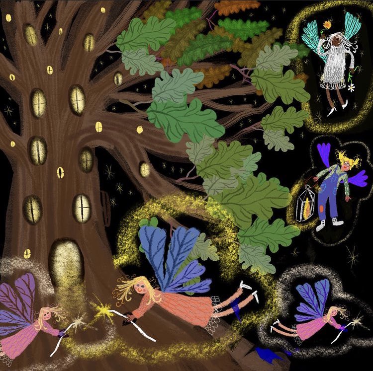 Midnight at the Fairy Oak 🌳✨
✨
#illustrationart #illustration #kidspicturebook #illustrator #fairies   
#ArtistOnTwitter