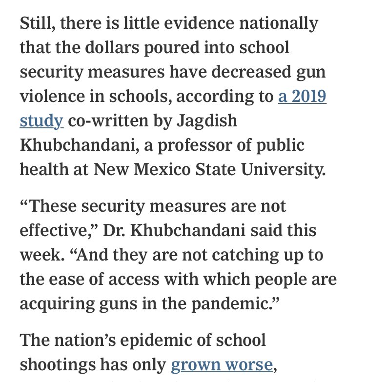 ChildrensCaucus's tweet photo. “Hardening” Schools doesn’t work according to the research.
Recent incidents are the proof.
#SROno #SchoolShootings
https://t.co/cUJaV91QZv https://t.co/UAoxodGoRQ