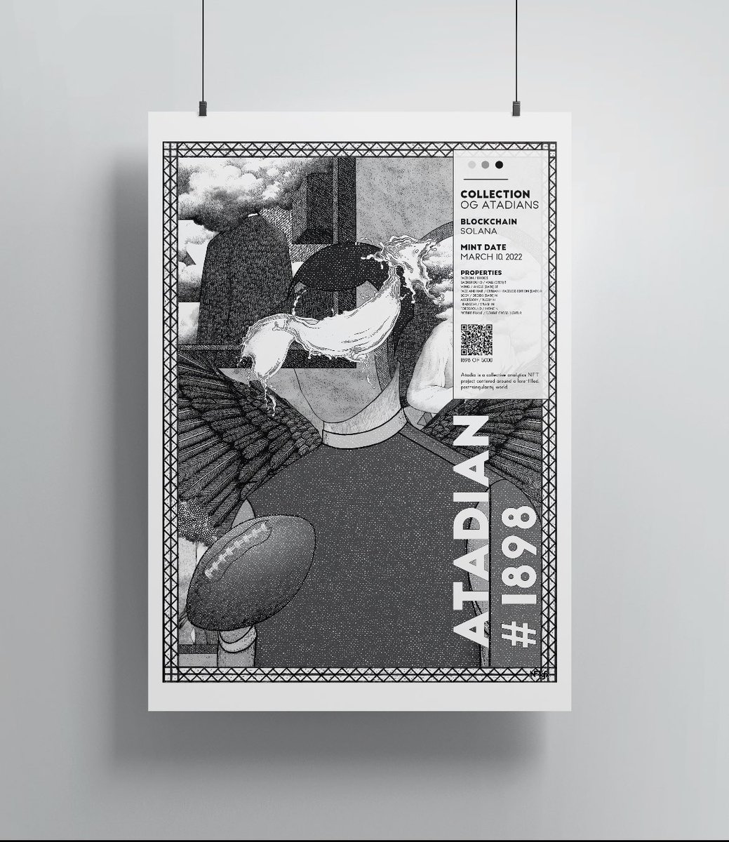 SOL_Perry's tweet photo. Won the poster from the Collab Suggestion Contest from @atadia_io 
Love the poster and going to print soon! 🤍 @nftgfx https://t.co/vZakPOIh0N