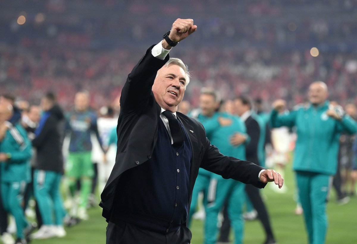 FIRST coach to have won each of the five major European leagues ✅ FIRST coach to have won the European Cup/UCL on four separate occasions ✅ Is Ancelotti the GOAT manager? 🐐 #UCLfinal