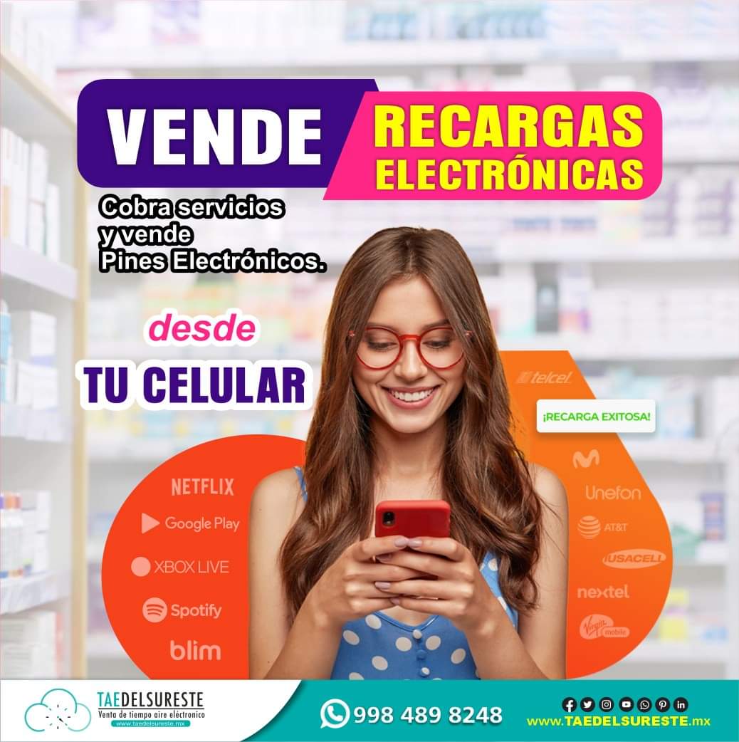Taedelsurestemx's tweet photo. Vende recargas electrónicas SIN cargos por operación! 🖥💴✔️
➡️ Vende pines electrónicos
➡️ Ofrece pago de servicios
Regístrate GRATIS:
https://t.co/M6zMNRJI7O https://t.co/OwMsOg4iPy