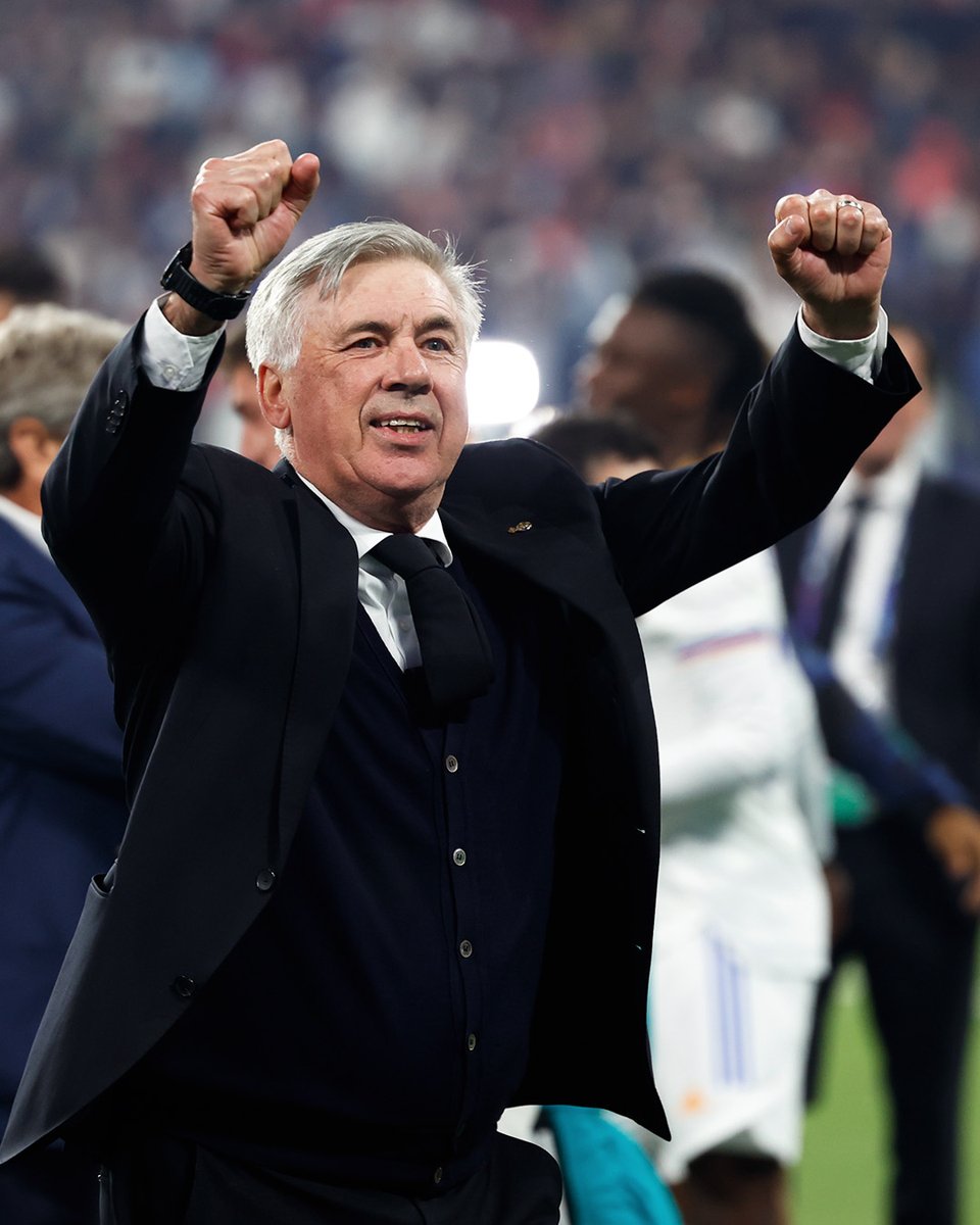 realmadridarab's tweet photo. 🏆🏆🏆🏆
🤨 أنشيلوتي، أول مدرب يفوز بكأس أوروبا أربع مرات! 
@MrAncelotti | #CHAMP14NS https://t.co/XlCDFilB15