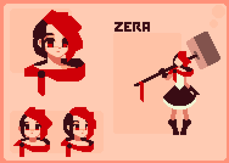 Zera with a big hammer #pixelart 
#pixel_art #ドット絵 #aseprite #madewithaseprite