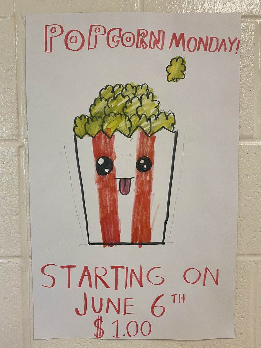 I smell something delicious… Popcorn Mondays starting June 6th! Don’t forget to bring your loonie! 🍿