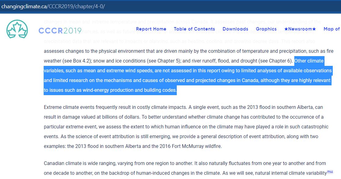 RobertMuir_PEng's tweet photo. @gavenuti @350Canada @JustinTrudeau Can @350Canada or @JustinTrudeau point to data showing wind or other extreme weather is hitting 'harder' and 'more often'? The @Canada in a Changing Climate Report did not have any analysis of extreme wind &amp; said no evidence of observed more extreme rain (https://t.co/dRUxD8Cfle) https://t.co/05A2eGjC0V