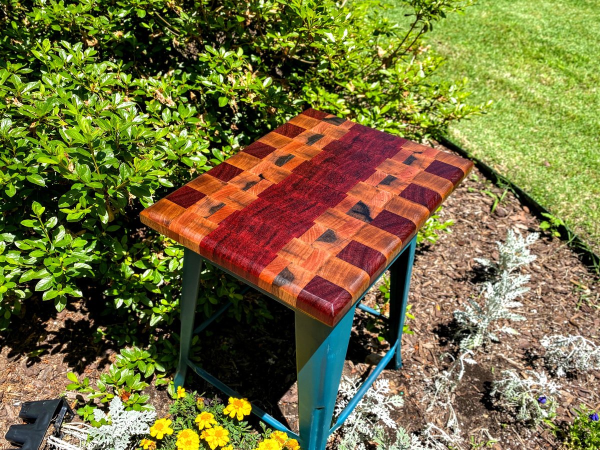 FishOnFlyFish's tweet photo. End Grain Cutting Board, 18 1/2 x 13 x 2 with Padauk, Black Limba, Goncalo Alves. Needs a few more days before delivery, but available. 

Finished with Sutherland Welles Botanical Tung Oils.

#fishoncustomrods #bourbon #wine #whiskey #flyfish #outdoorlifestyle https://t.co/wHqjayzOOY