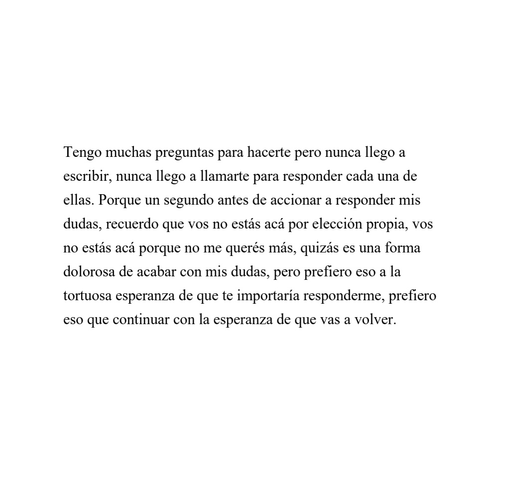 "Soltar la esperanza"