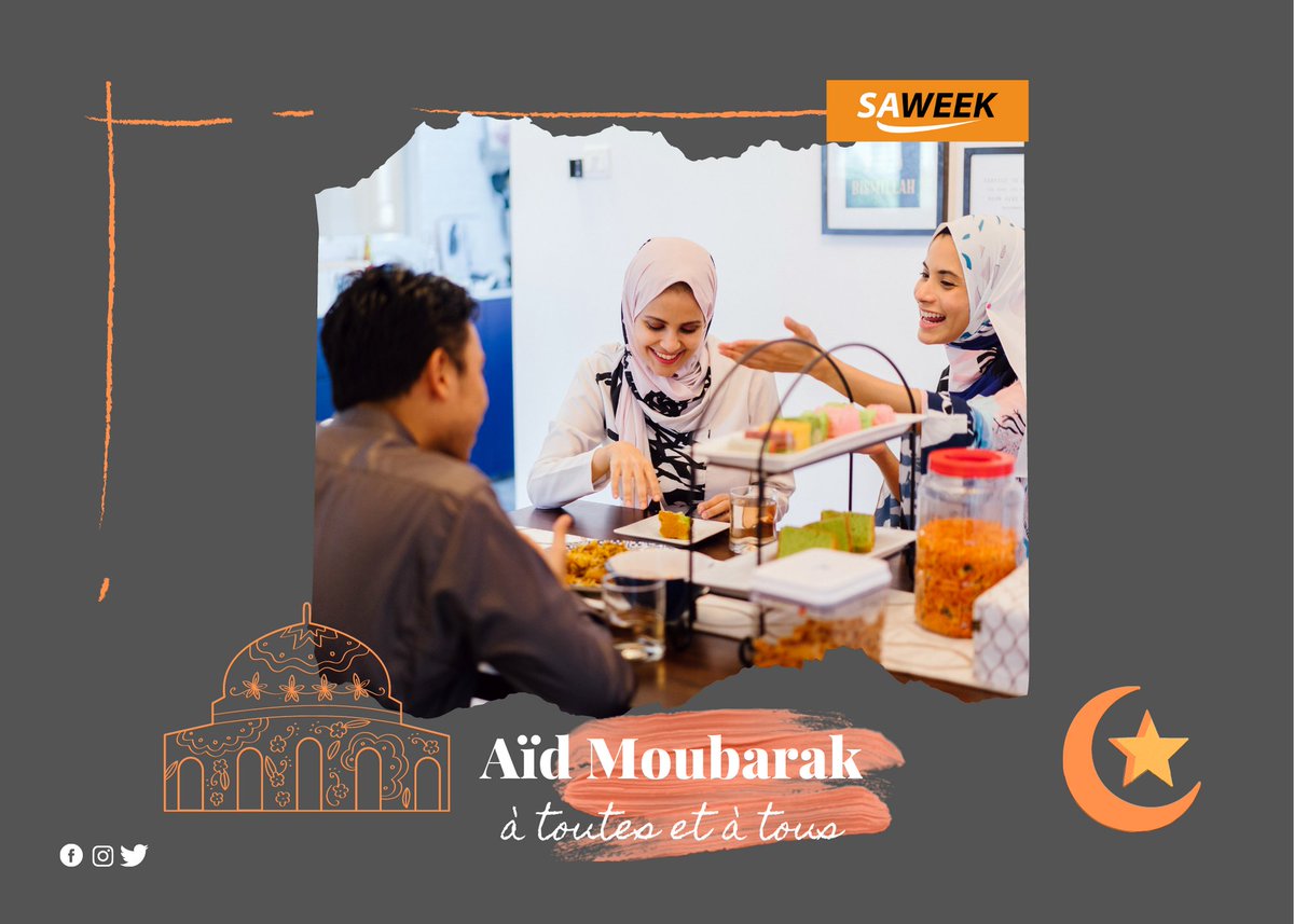 SAWEEK7's tweet photo. SAWEEK vous souhaite bonne fête de Ramadan à toutes et à tous. 
#SAWEEK 
#eidmubarak2022 https://t.co/aHrQRyKbHV