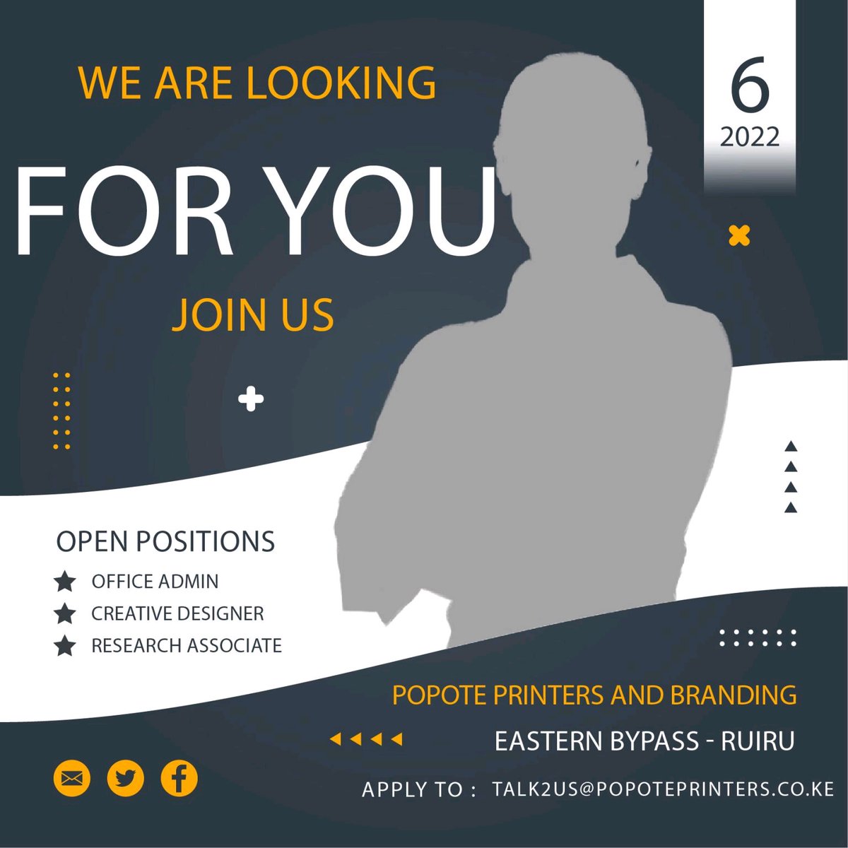 popoteprinters's tweet photo. Having launched the first marketplace for #printshops and #creatives: Popote Creatives, we are looking for individuals who shall plug into the vision. Are you the sure deal?
 Popote Printers and Branding is a proponent of equity for all.
#jobalert #jobs #Nairobi #kenya #ikokazike https://t.co/gfbVBWTnme