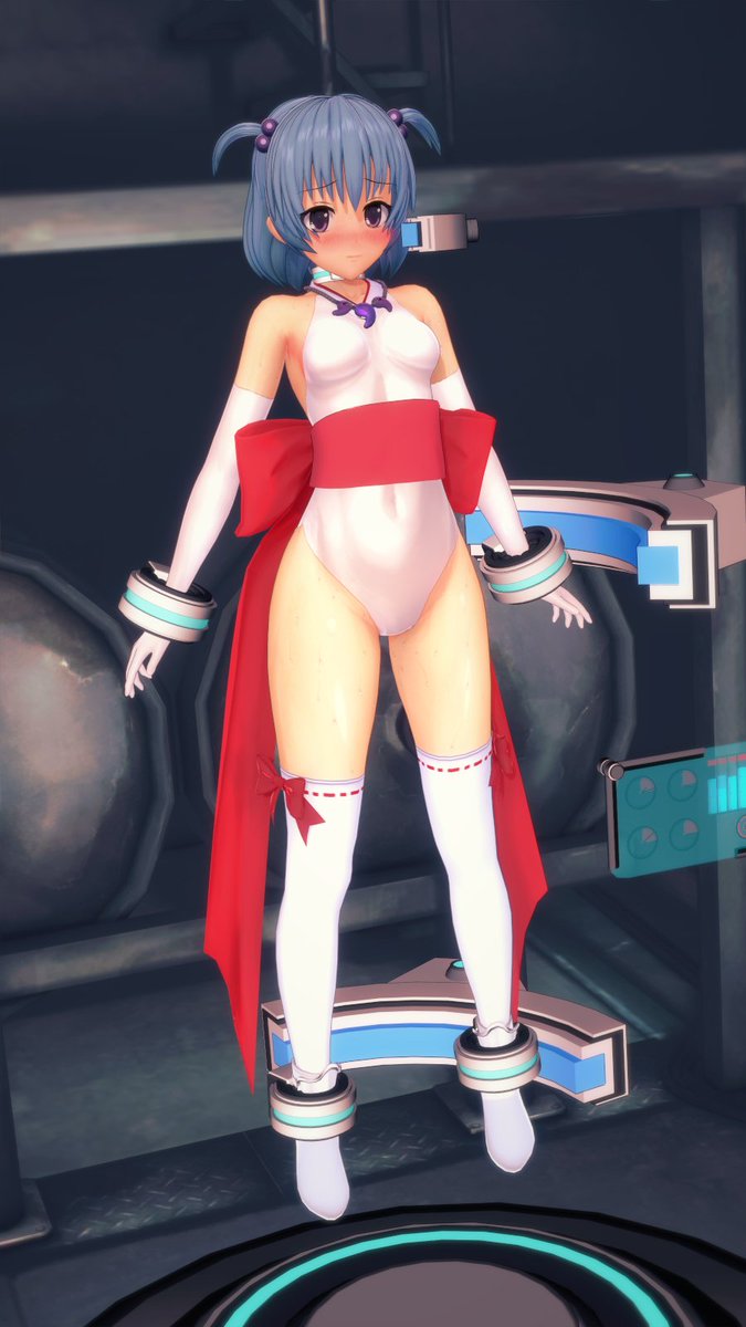 怪しい機械にスキャンされる唯ちゃん 