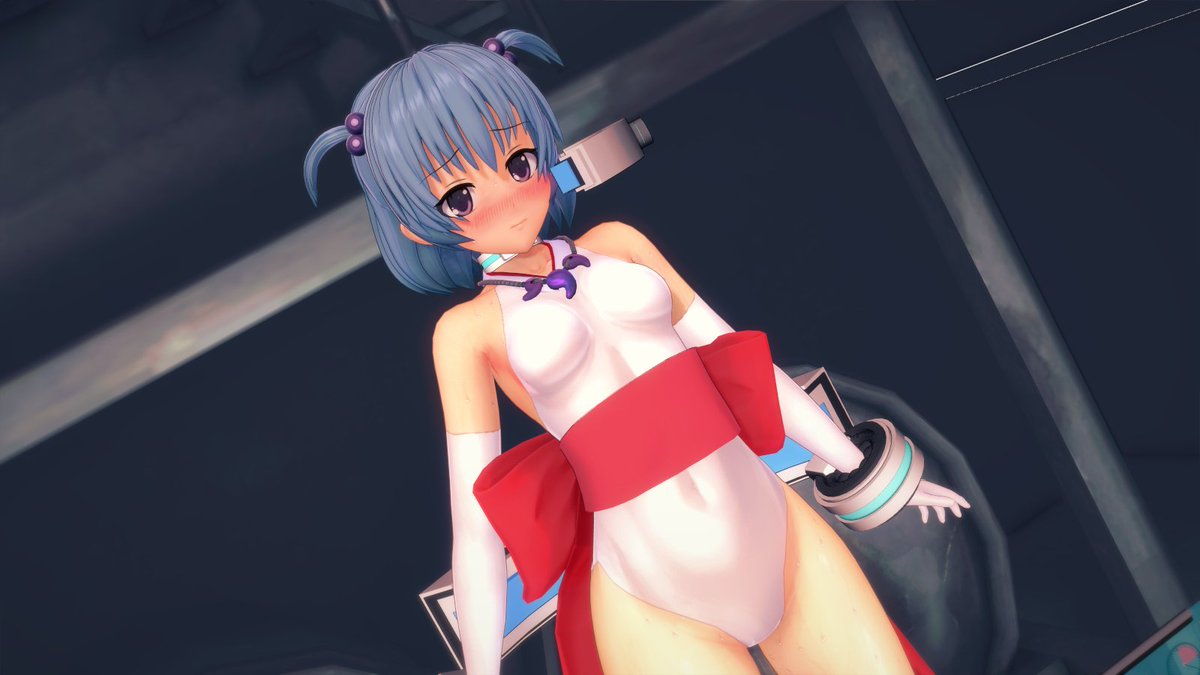 怪しい機械にスキャンされる唯ちゃん 