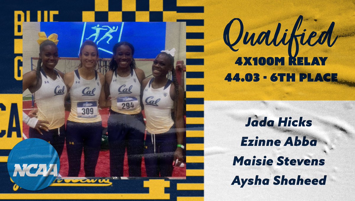 Add another 4️⃣ to the Eugene trip.

The women’s 4x100m relay is moving on!!! #GoBears🐻