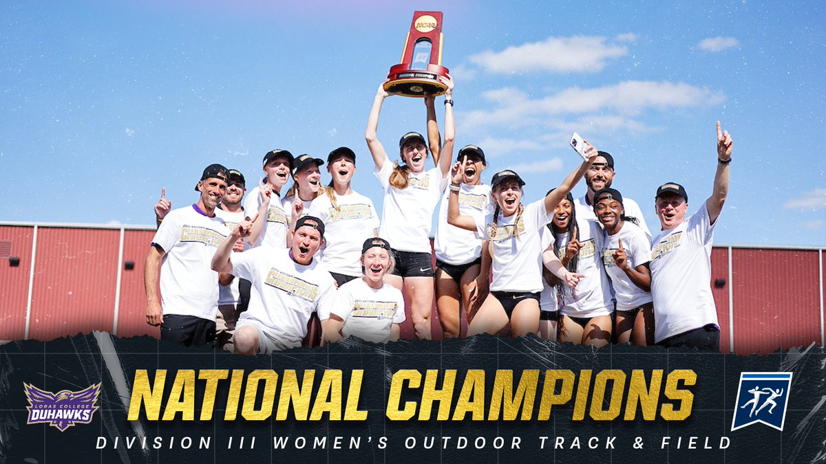 THREE-PEAT! 🏆🏆🏆 

After clinching the 2022 national championship, <a href="/LorasAthletics/">Loras College Duhawks</a> become the fifth women's program to win three consecutive <a href="/NCAADIII/">NCAA Division III</a> outdoor track &amp; field national titles! #d3tf