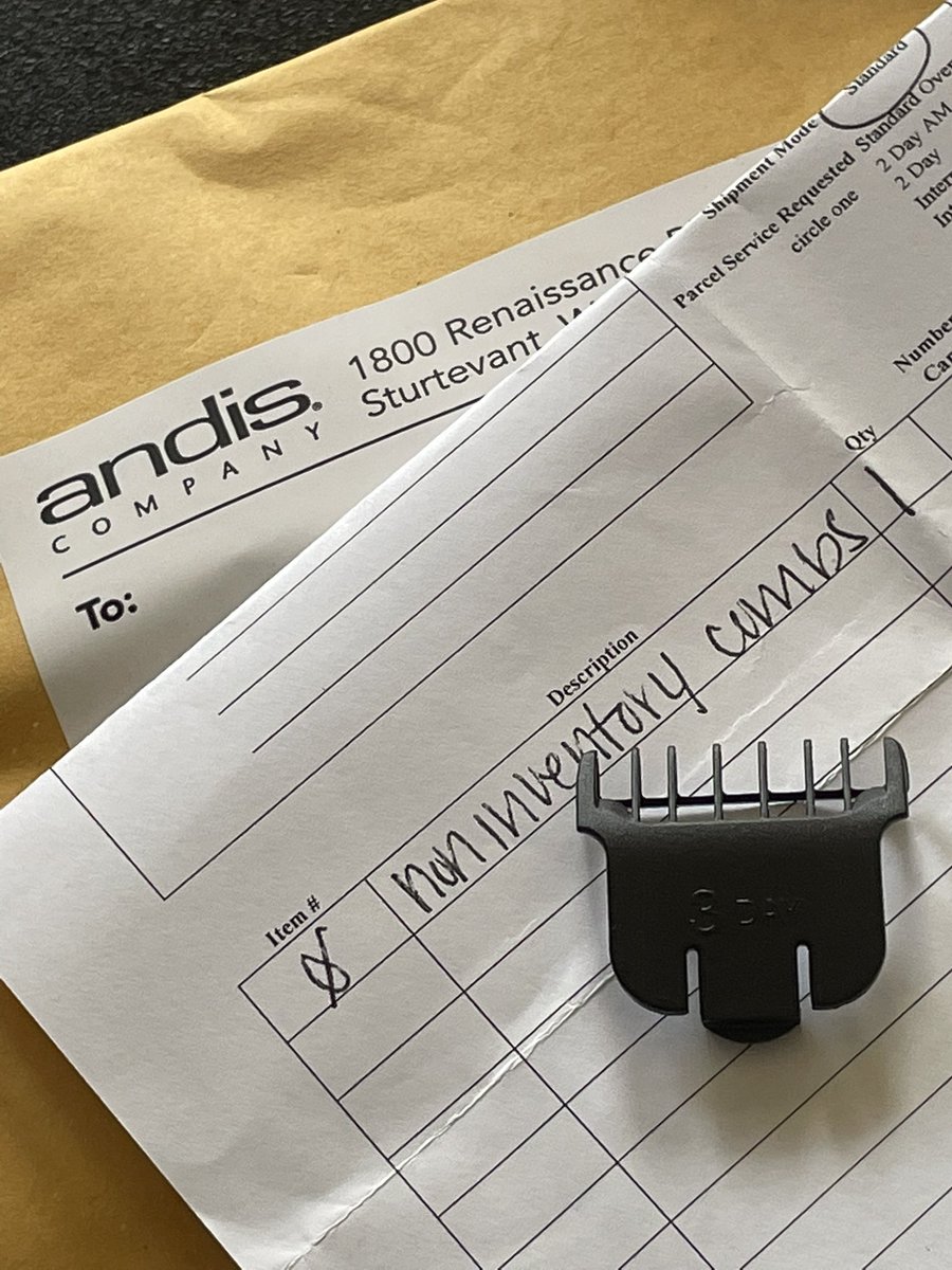 montebell's tweet photo. So this just happened!  Thank you @AndisCompany for combs! Can’t beat a company with great products and superior customer service. #andis https://t.co/7R7aztKTVp