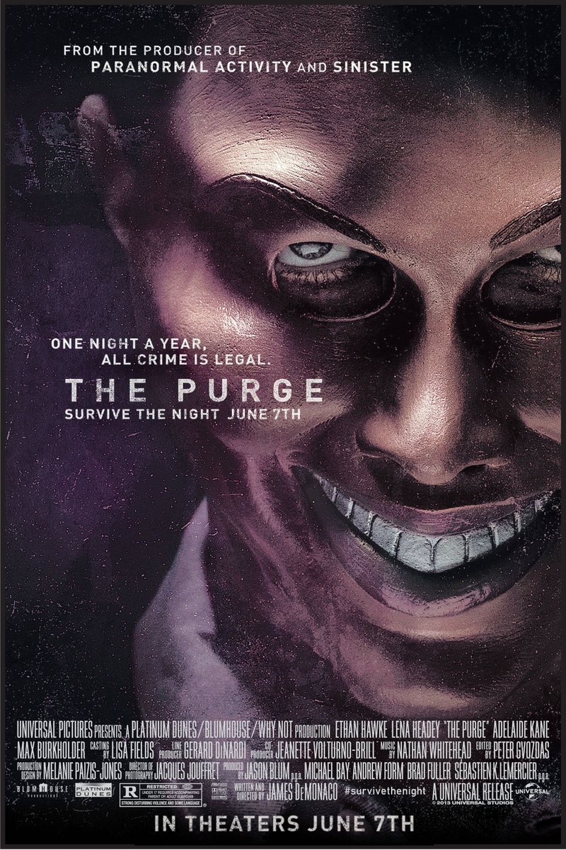 beadwa's tweet photo. The Purge [#film #obejrzane #movie #watched #ThePurge #SurviveTheNight @SurviveTheNight] https://t.co/ZD9P8uqzoZ