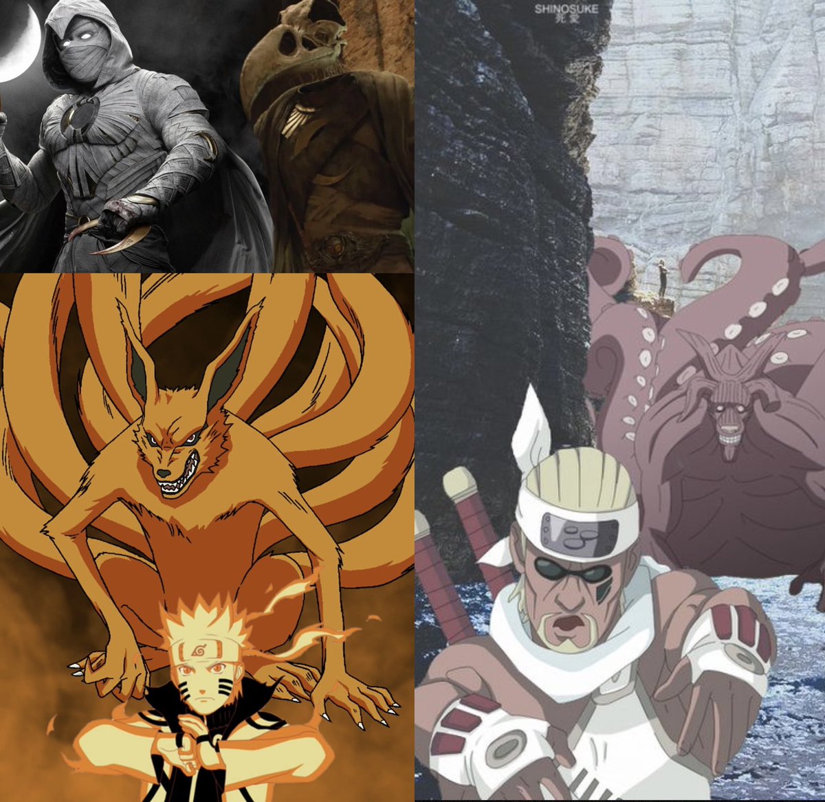 nina_iset_sam's tweet photo. #Superman #Batman #Naruto #Saskue #MoonKnight w/#Khonshu #Naruto w/#Kurama #KillerBee w/#Gyuki #Scorpion #SubZero https://t.co/L13AcCN8xM