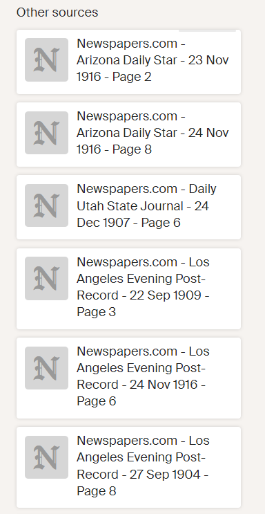 genealogyroots's tweet photo. @Ancestry Any way we can get the "Other Sources" section on a person's profile put in date order? There isn't any way to move it around or sort it. Help, thanks! #Ancestry #SortByDate #OtherSources #Newspapers https://t.co/kPnNUgBCZQ
