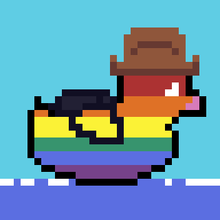 InclusiveDuck's tweet photo. Our Inclusive Ducks, being on the polygon mainnet have low gas prices as well as low prices. Pick one up for around 5 dollars and show it off to your friends! #NFT #LGBTQ #NFTshill https://t.co/oNt70vDtzz