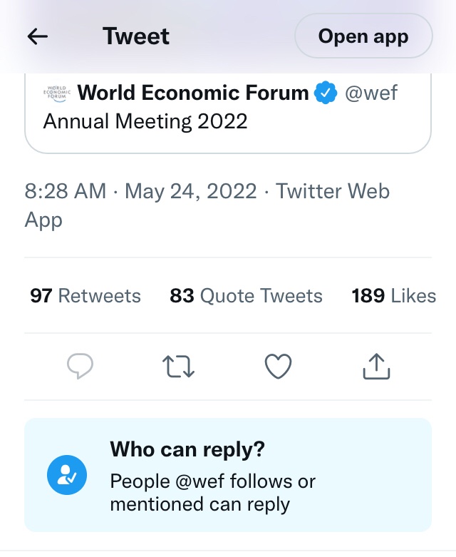 UltraGenetics's tweet photo. @wef You look stupid calling yourselves the world economic forum when you ignore the world and won’t even let the world reply to your tweets. I guess the world thinks your ideas suck and you are too weak to hear it https://t.co/8NvPtGWNaB