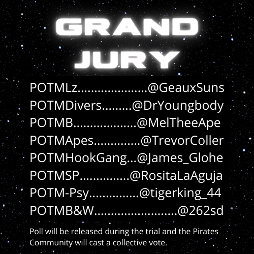With the information provided I ask the Jurors of each represented factions and for the <a href="/PiratesMeta/">Pirates of the Metaverse 🔛 FLOW</a> community to vote after the defense of the <a href="/POTMSyndicate/">The Syndicate</a> and <a href="/TheSyndicate011/">Agent 011</a> .