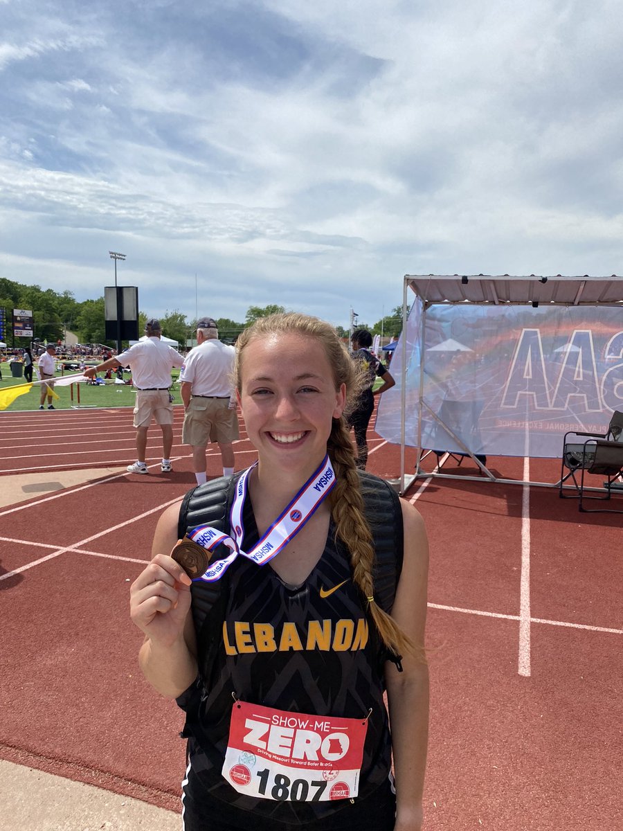 LebanonTF's tweet photo. So proud of the LHS Track Athletes and Coaches this weekend! Kally is the state runner up in the discus with another school record! Jocee and Tristan both placed, making them 2-time medalists. All of our kids came to compete! Congrats to Destiny, Trey, Caden &amp; Jamarr- great job!! https://t.co/OF7mDZppih