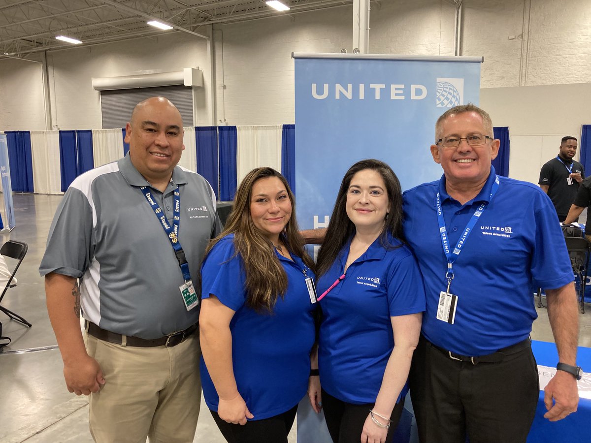 Spending time at the United airlines hiring event with some of my wonderful team Juan, Crystal and Melanie. Really appreciate their help supporting the Dulles event. Rising stars!