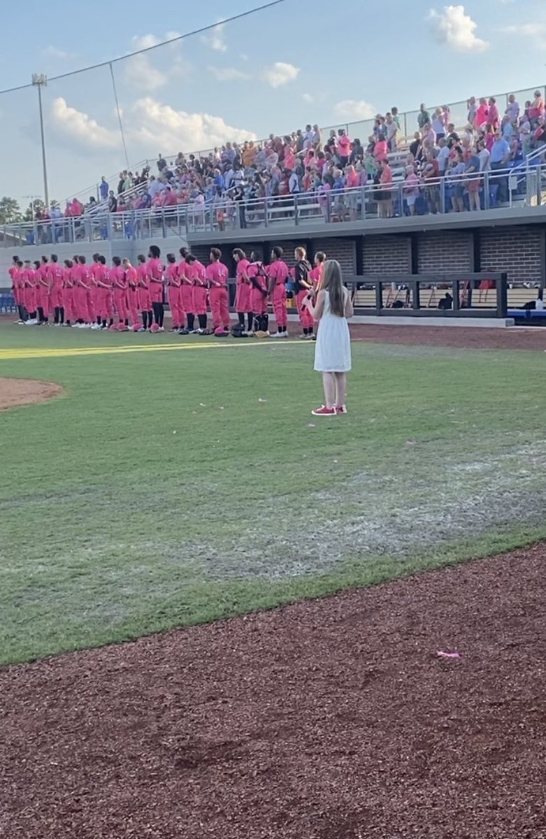 Singing the National Anthem opening game! So proud! 🇺🇸 🎤 #florenceflamingos