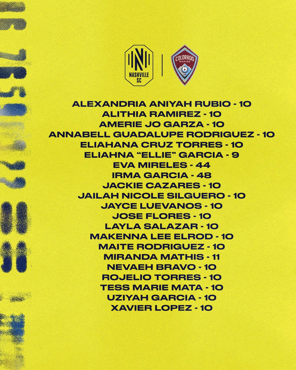 NashvilleSC's tweet photo. In place of our starting lineup announcement, and in collaboration with @ColoradoRapids, we want to instead remember the 21 victims of the tragedy in Uvalde, TX this week. https://t.co/2fuHWXvIGY