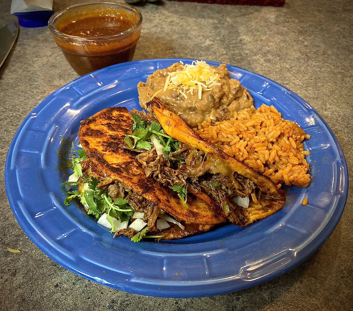AncloudAndy's tweet image. My 12 year old son made #birria #tacos for supper.  Amazing!  Culinary school here we come.
